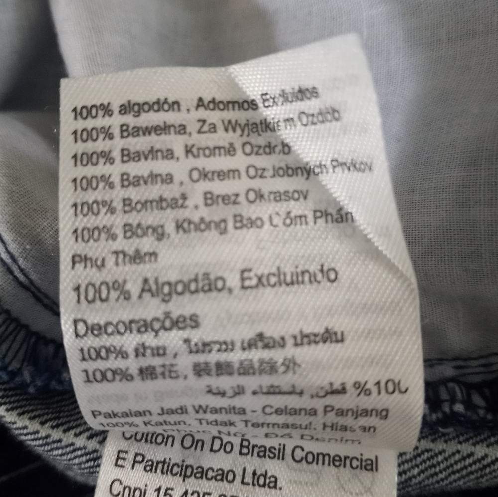 Cotton On Super Baggy Jean In Dark Blue White Classic Bohemian Artsy Pinstripe - Picture 13 of 13